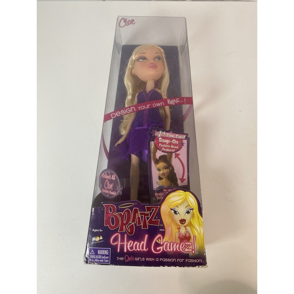 MGA Bratz Head Gamez Games Cloe Doll Original Packaging Y2K Doll‎ Vintage